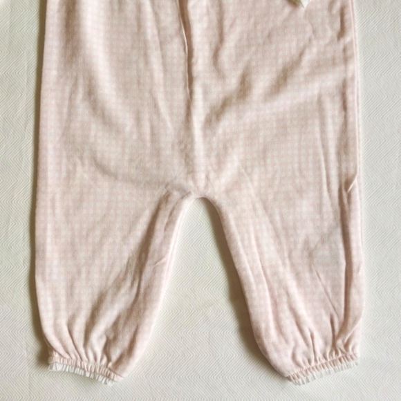 NEW absorba paris pastel pink gingham jumpsuit with petite ruffle trim 3-6 month - Picture 4 of 9